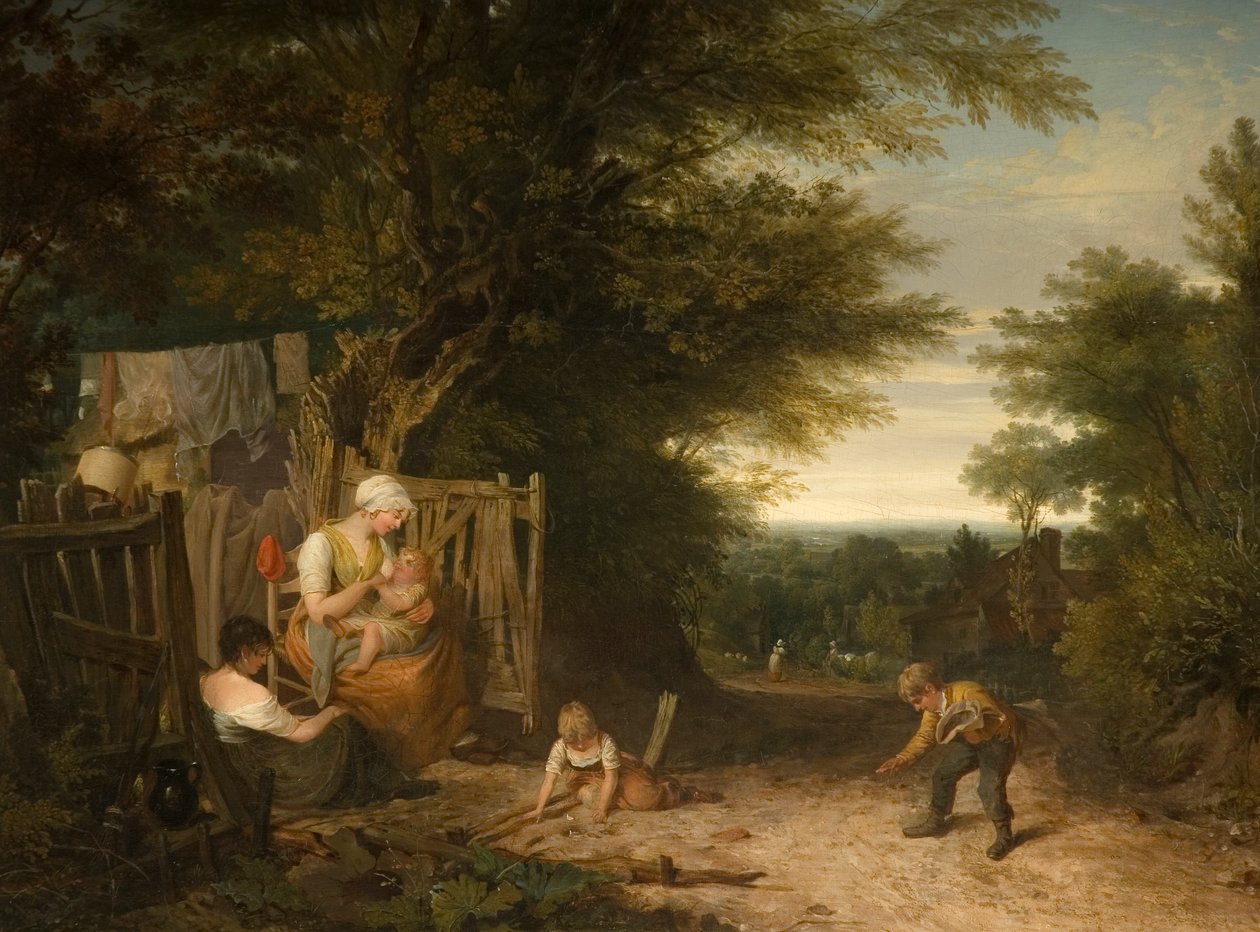 A házikó kapujában alkotó: William Collins