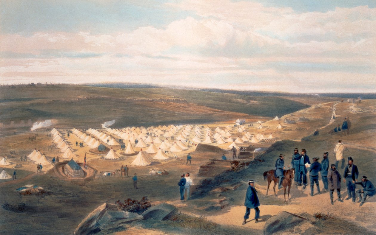 A haditengerészeti dandár tábora, "The Seat of War Keleten" lemez, kocsma. Paul und Dominic Colnaghi és Társa, 1856 alkotó: William Crimea Simpson
