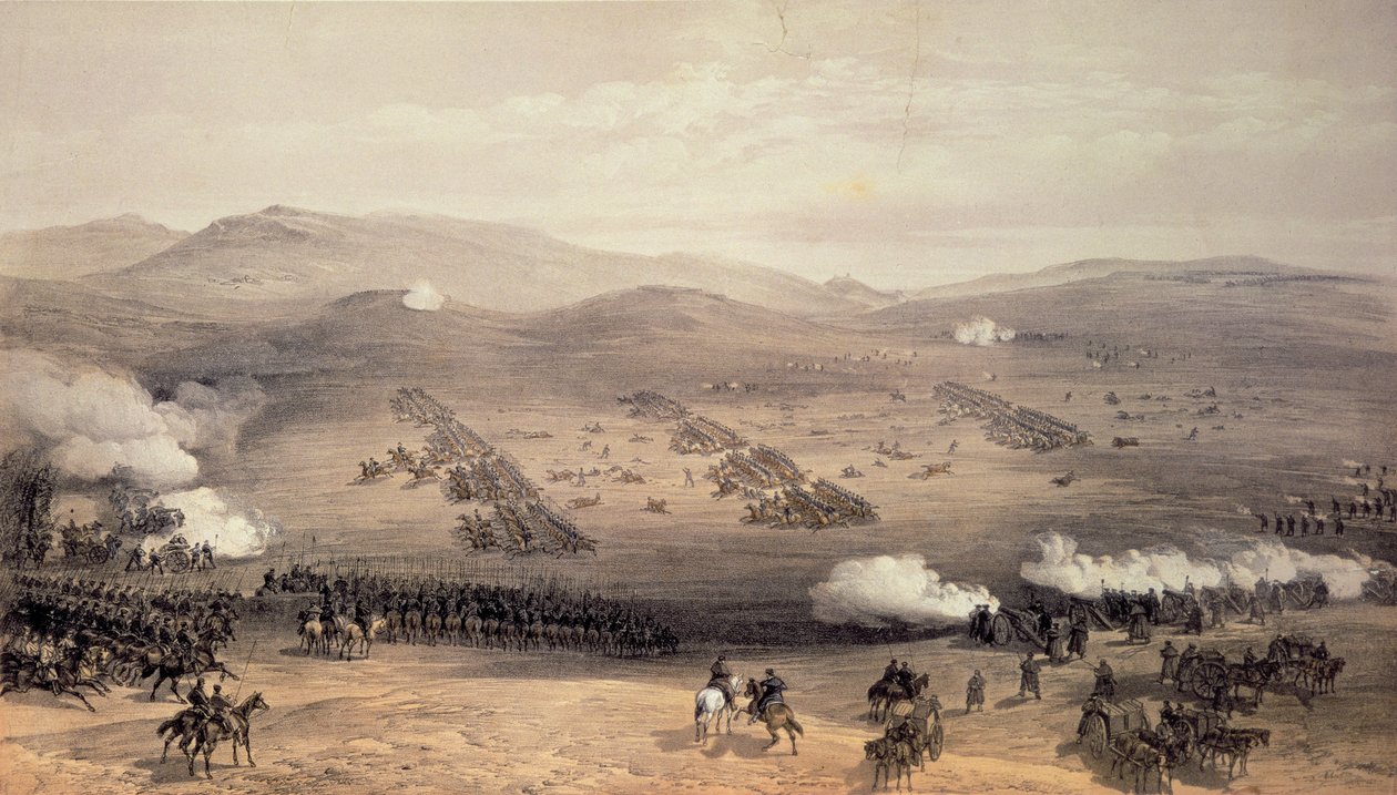 A Könnyűlovassági dandár rohama, 1854. október 25., metszet: E. Walker, kocsma. szerző: Colnaghi und Co, 1855 (a részletekért lásd a 121088-as számot) alkotó: William Crimea Simpson
