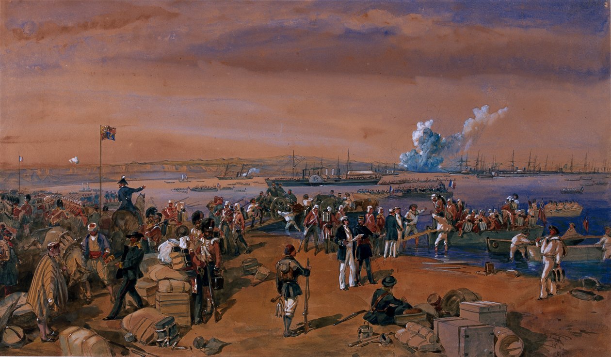 Kikötés - Kercs, 1855. május 24. alkotó: William Crimea Simpson