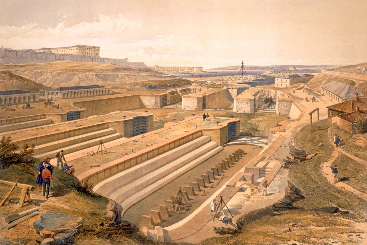 Dokk Sebastopolban, lemez a "The Seat of War Keleten", kocsma. Paul und Dominic Colnaghi és Társa, 1856 alkotó: William Crimea Simpson