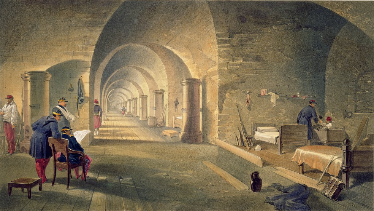 Nicholas-erőd belseje, tányér a keleti háború székhelyéről, kocsma. Paul und Dominic Colnaghi és Társa, 1856 alkotó: William Crimea Simpson