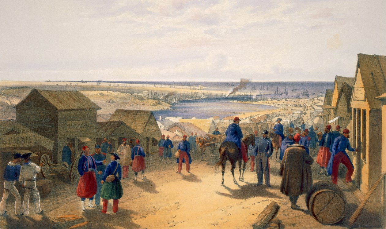 Kamiesch, tányér a "The Seat of War East in the East"-ből, kocsma. Paul und Dominic Colnaghi és Társa, 1856 alkotó: William Crimea Simpson
