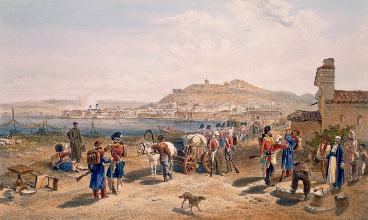 Kertch északról, tányér a "The Seat of War Keleten"-ből, kocsma. Paul und Dominic Colnaghi és Társa, 1856 alkotó: William Crimea Simpson