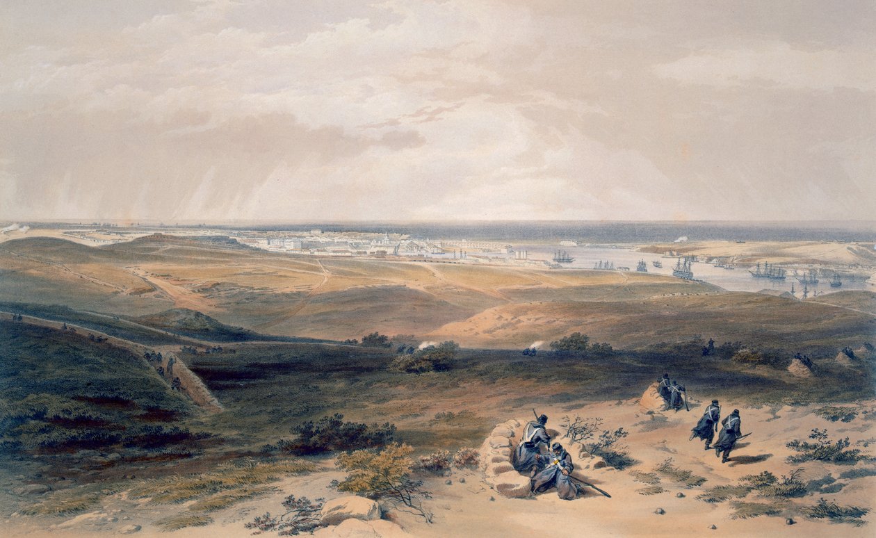 Sebastopol keletről, tányér a "The Seat of War Keleten", kocsma. Paul und Dominic Colnaghi und Co., 1856 alkotó: William Crimea Simpson