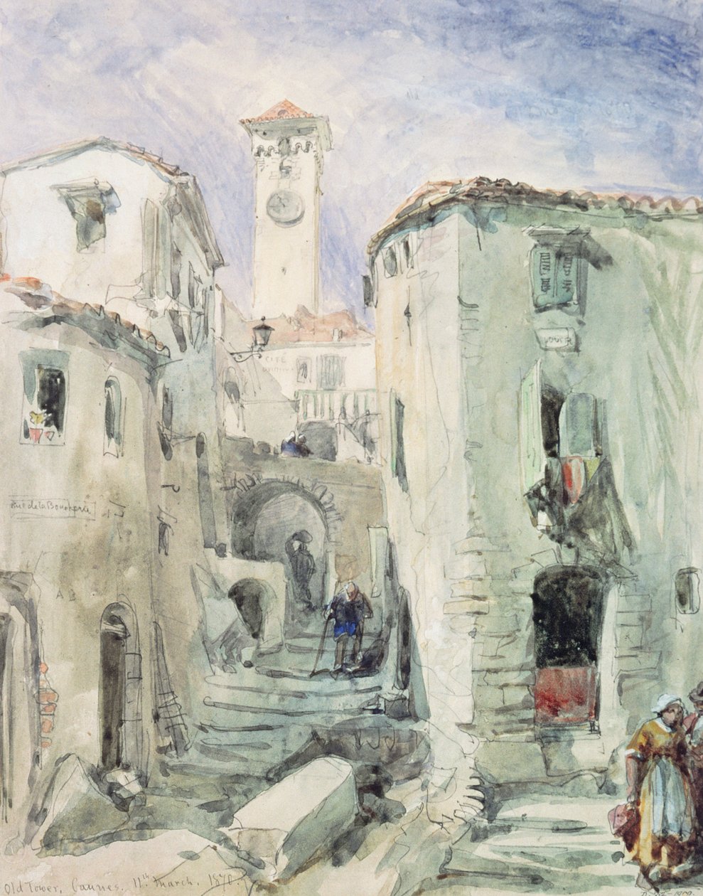 A régi torony Cannes-ban, 1870 alkotó: William Crimea Simpson