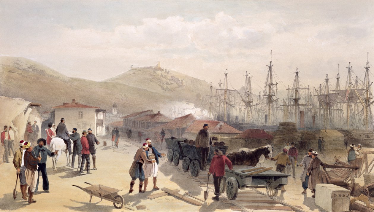 A balaklavai vasút, „A háború székhelye keleten” lemez, 1856 alkotó: William Crimea Simpson