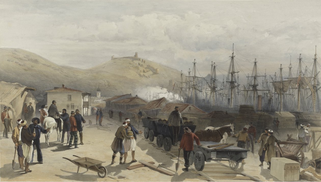 A balaklavai vasút délre néz, 1855 alkotó: William Crimea Simpson