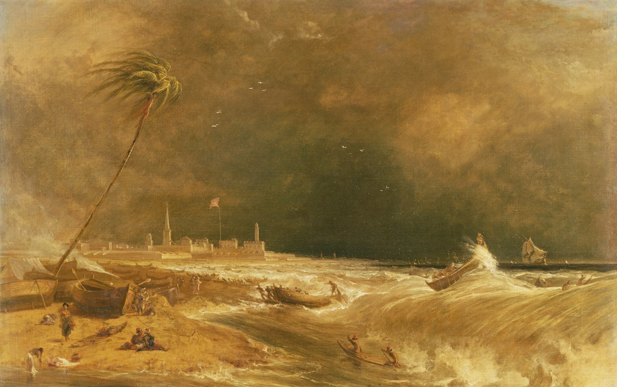 Madras, vagyis Szent György-erőd a Bengáli-öbölben – Elvonuló vihar, 1833 alkotó: William Daniell