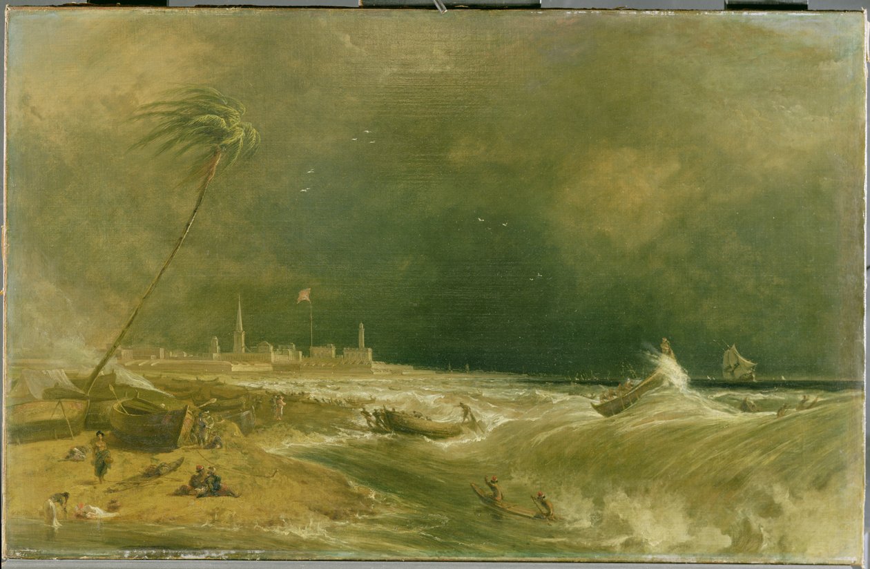 Madras, vagyis Szent György-erőd a Bengáli-öbölben – Elvonuló vihar, 1833 alkotó: William Daniell
