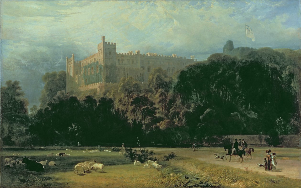 Az Arundel-kastély délkeleti nézete, 1823 alkotó: William Daniell