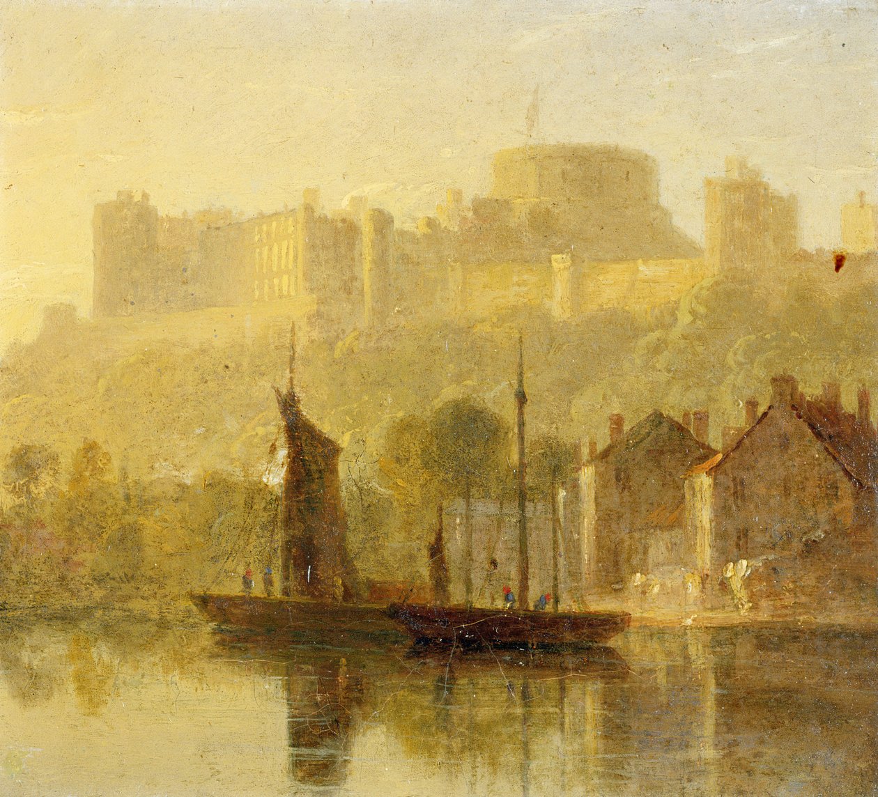 Windsori kastély a Temzétől (olaj, malomdeszka) alkotó: William Daniell