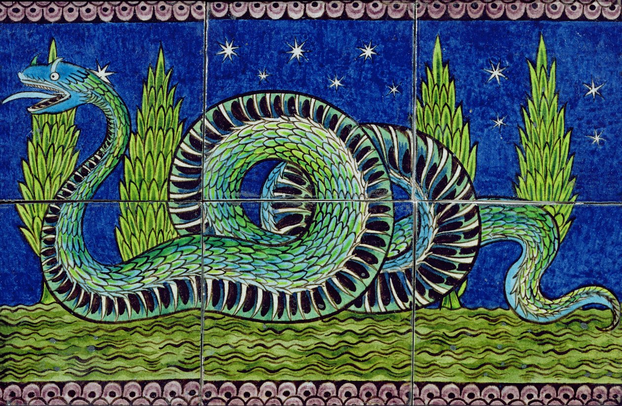 Mythical Beast csempe panel (kerámia) alkotó: William de Morgan
