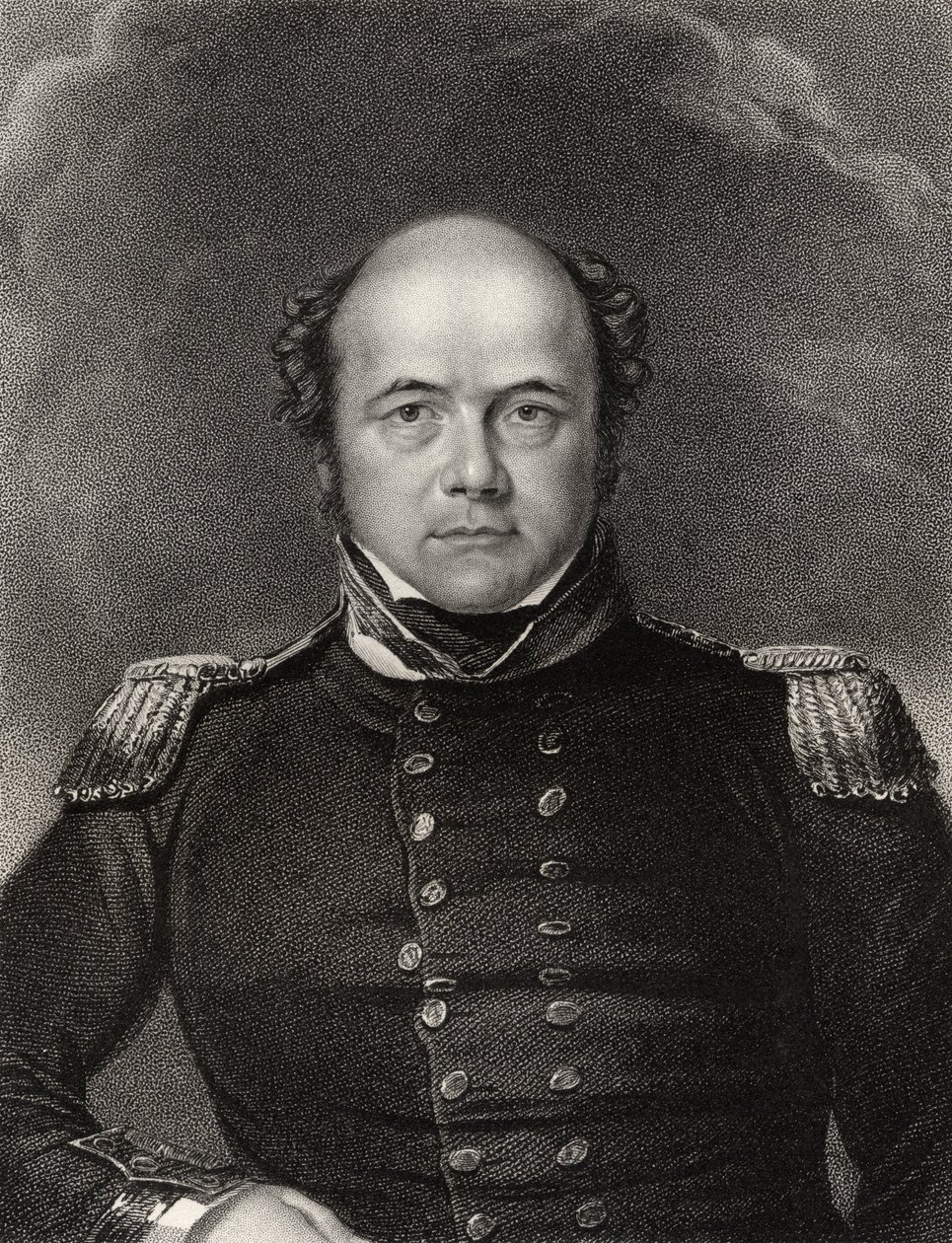 Sir John Franklin, James Thomson (1789-1850) metszete, a National Portrait Gallery II. kötetéből, 1835 körül megjelent alkotó: William Derby