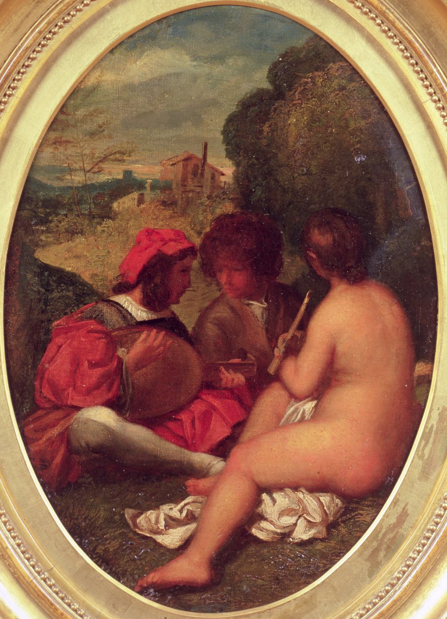 Le Concert Champetre, Tizian után (olaj, vászon a fedélzeten) alkotó: William Etty
