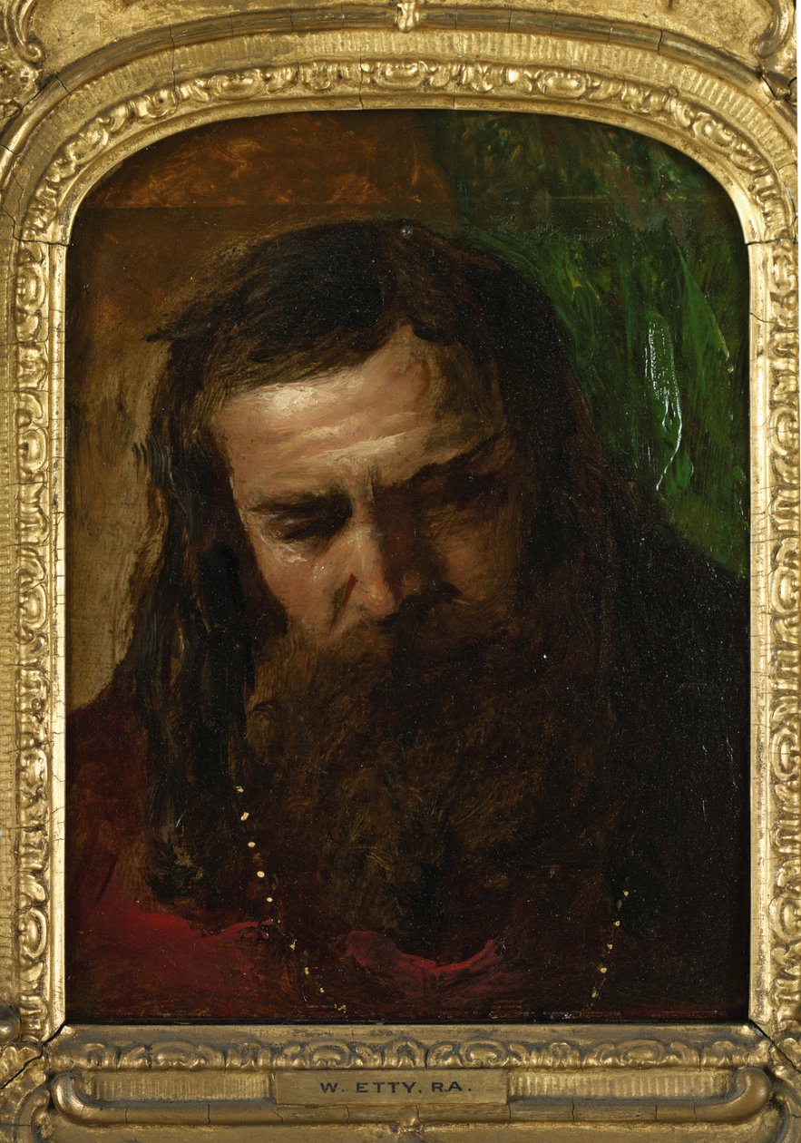 Férfi portréja (olaj, papír lerakva a panelre) alkotó: William Etty