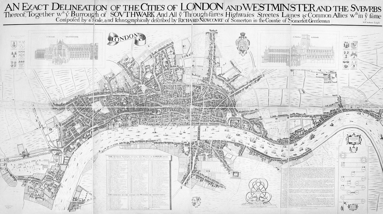 London és Westminster városainak, valamint a külvárosoknak a pontos leírása alkotó: William Faithorne
