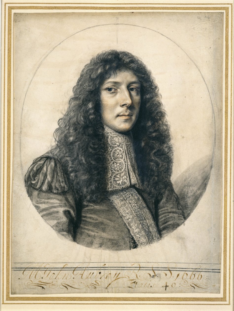 John Aubrey portréja, 1666 (fekete ólom és kréta, papír) alkotó: William Faithorne