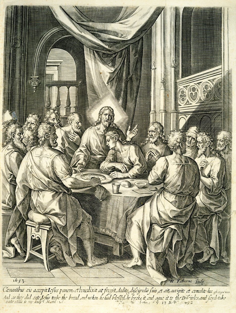 Az utolsó vacsora, 1653 alkotó: William Faithorne