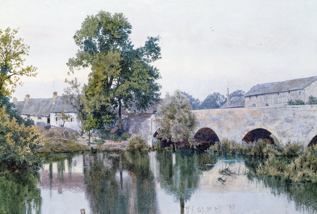 Kőhíd a faluba, 1889 (wc papíron) alkotó: William Garden Fraser
