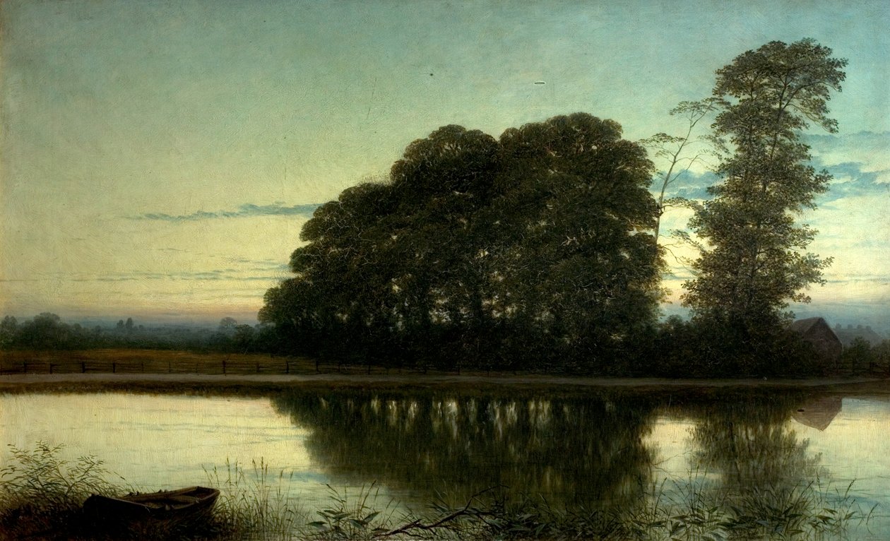 Alkonyat a Trentben, 1884 körül alkotó: William Harold Cubley