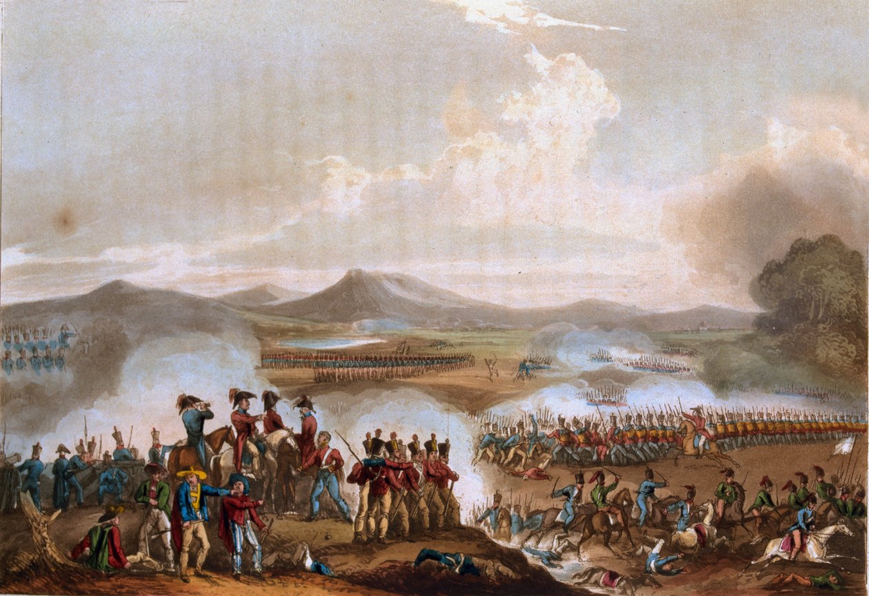 Talaverai csata, 1809. július 28., "The Martial Achievements of Great Britain and Her Allies 1799-1815" című művéből, T. Sutherland metszet, J. Jenkins, 1815. június 1. (színes aquati alkotó: William Heath