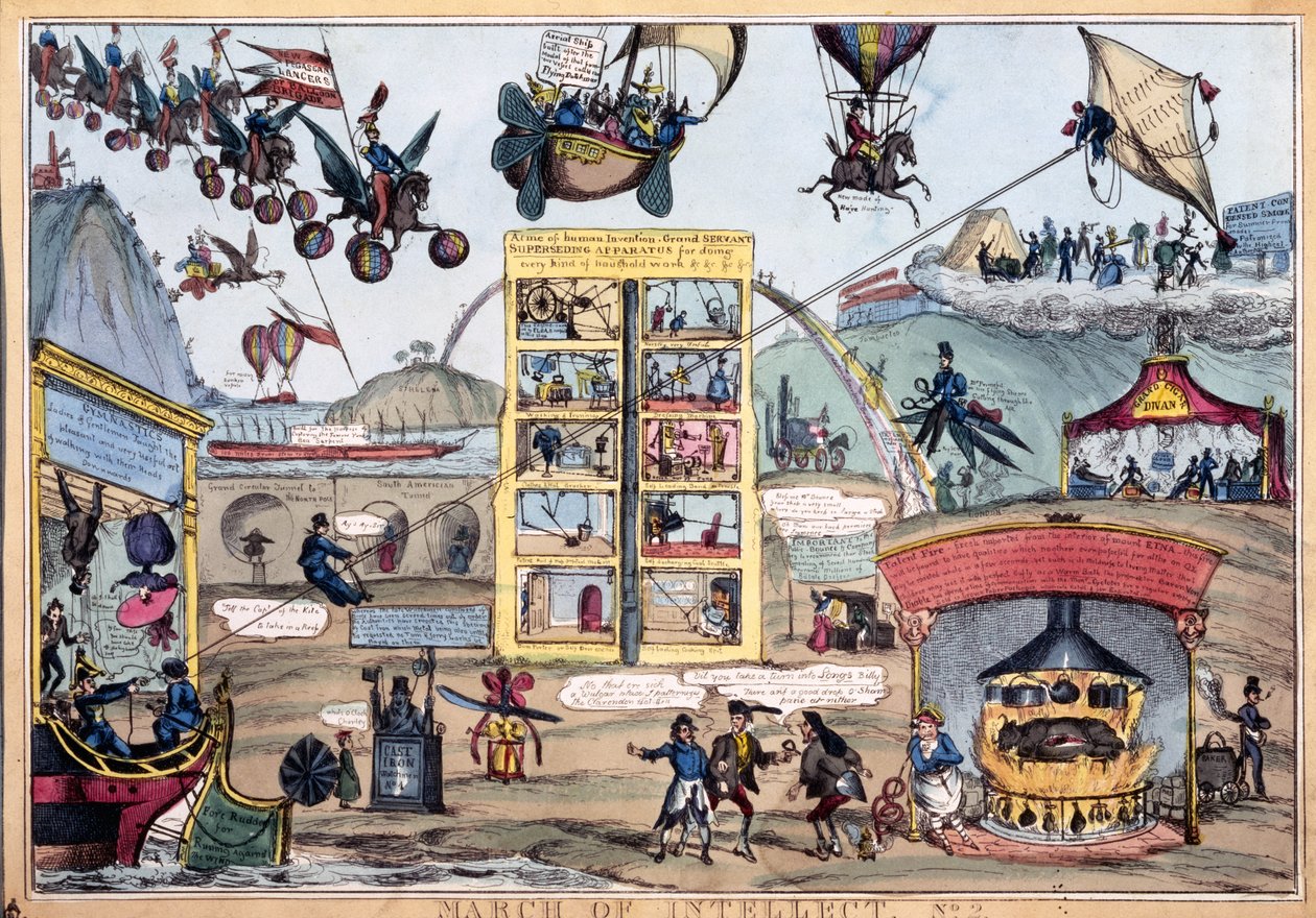 March of Intellect No.2, kiadó: Thomas McLean, 1827 körül (színes rézkarc) alkotó: William Heath