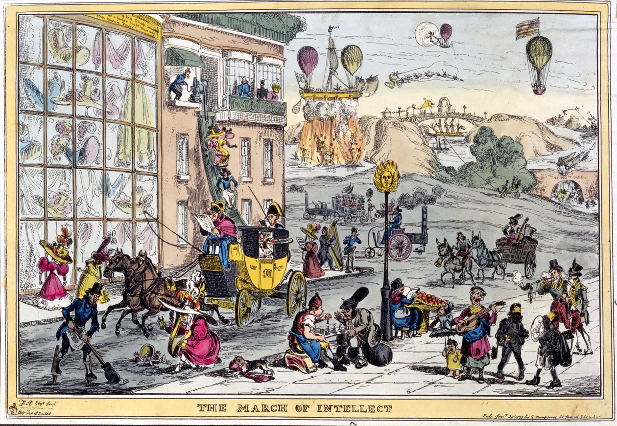March of Intellect, kiadó: Thomas McLean, 1828 (színes rézkarc) alkotó: William Heath