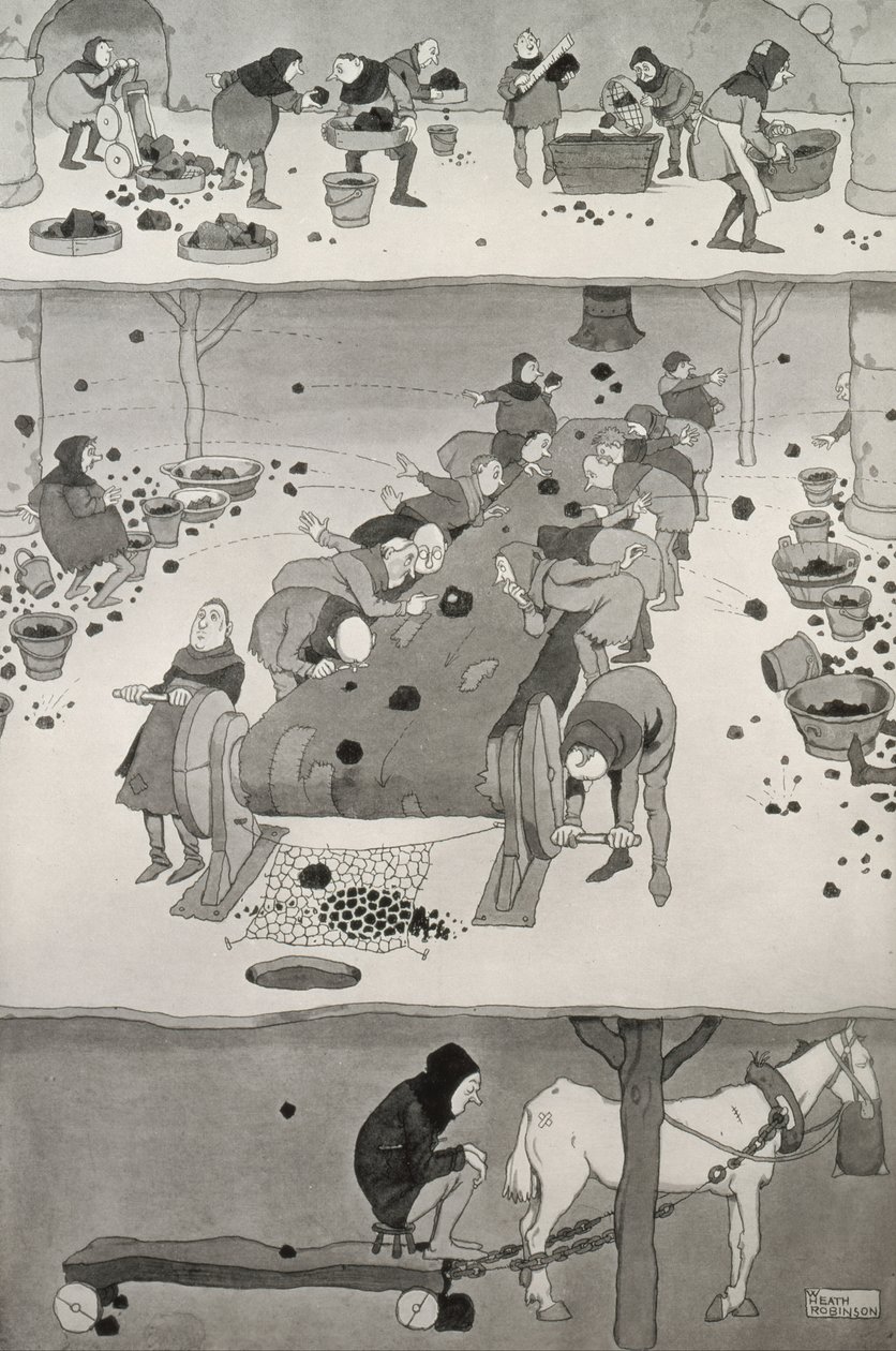 Szűrés és szedés, 1930 körül alkotó: William Heath Robinson