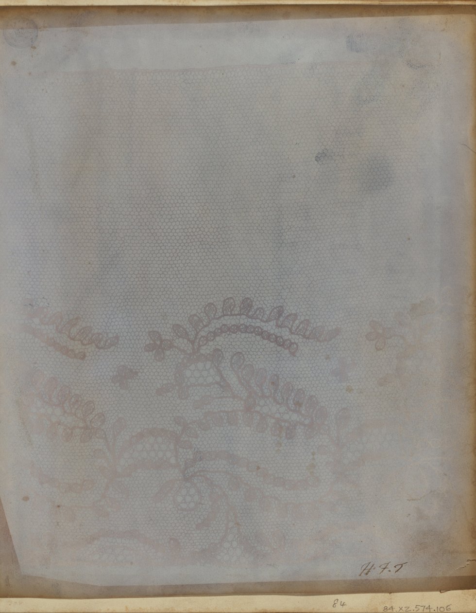 A csipke töredéke. alkotó: William Henry Fox Talbot