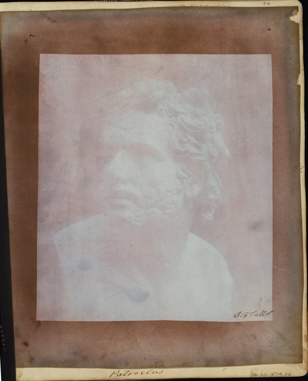 Patroclus mellszobra. alkotó: William Henry Fox Talbot