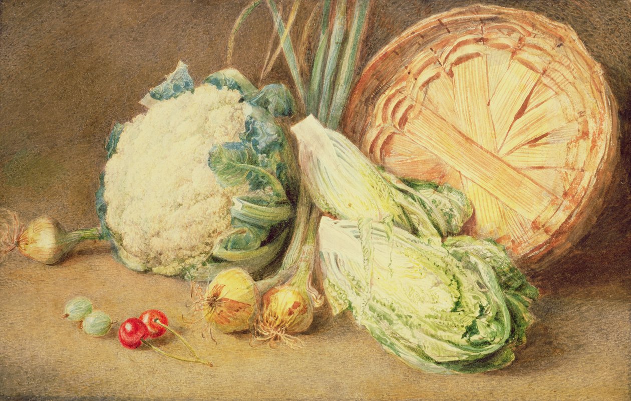 Zöldségcsendélet alkotó: William Henry Hunt