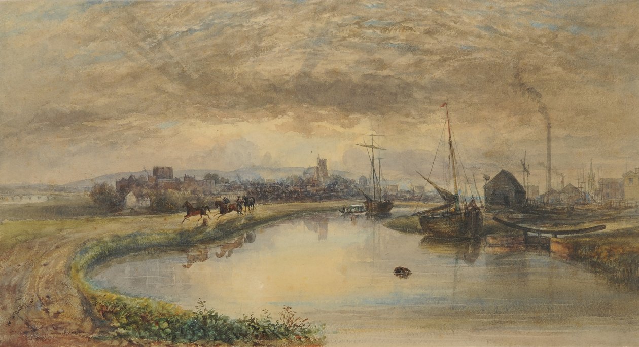 Kora reggel – Carlisle a csatornától, 1842-66 (wc papíron) alkotó: William Henry Nutter