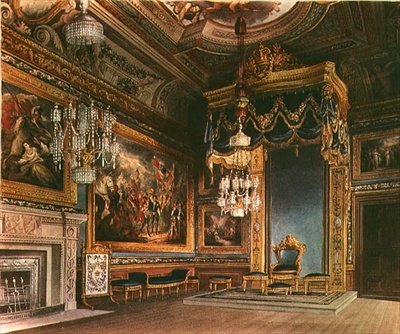 The Kings Audience Chamber, Windsor Castle a Pynes Royal Residencesből, 1818 alkotó: William Henry Pyne