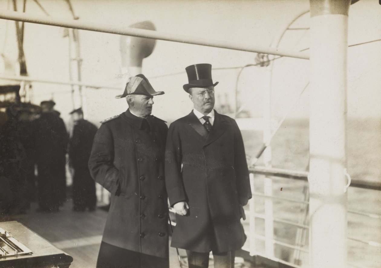 Roosevelt elnök és Evans admirális a Mayfloweren, 1908 körül alkotó: William Herman Rau