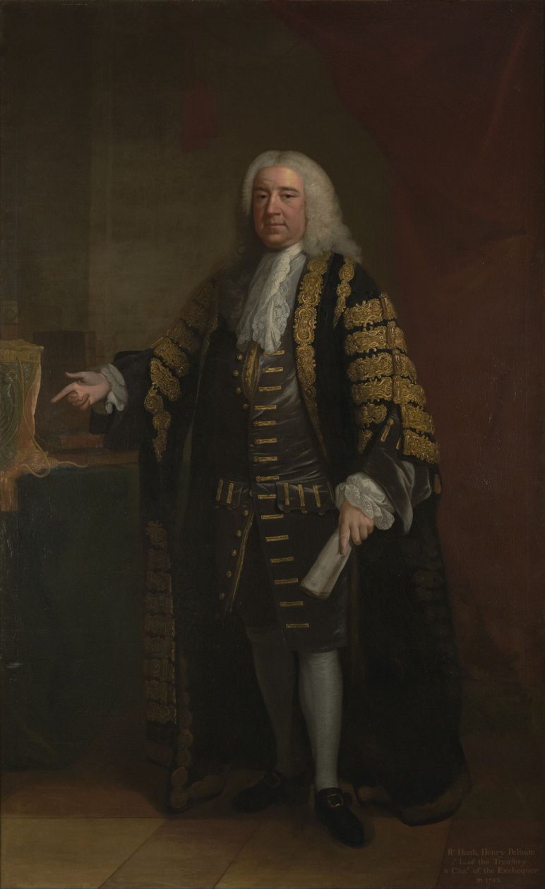 Henry Pelham brit miniszterelnök (1694-1754) portréja alkotó: William Hoare