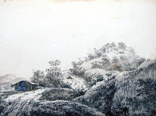 A bengáli Sicri Gully (Sakrigali) hágója, belépő Bahar tartományba, 1781 körül (szürke mosás és grafit testszínnel fektetett papíron) alkotó: William Hodges