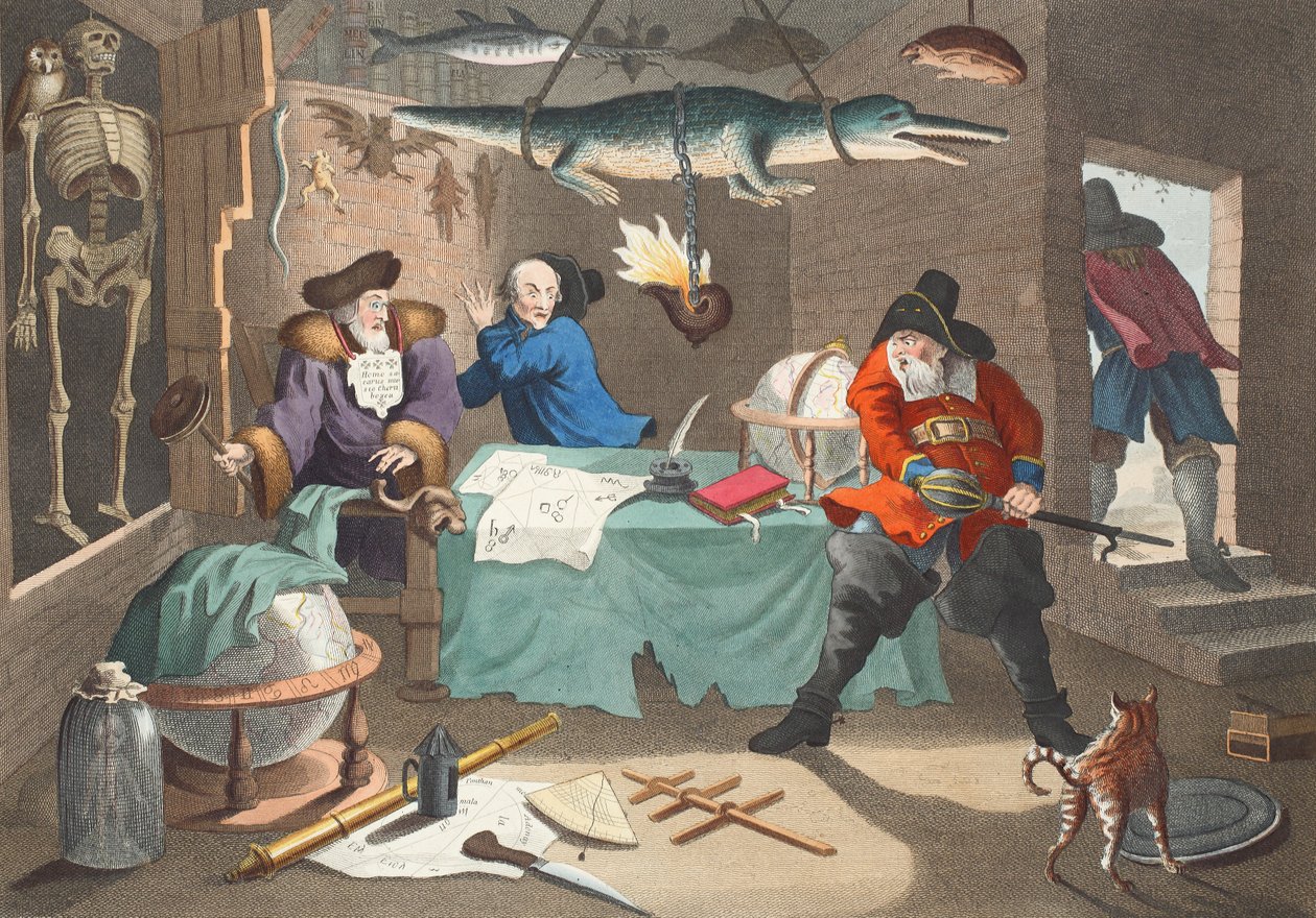 Hudibras legyőzi Sidrophelt és emberét, Whachumot, Samuel Butler "Hudibras" című művéből, illusztráció a "Hogarth Restored" című kötetből: The Whole Works of the Celebrated William Hogarth, re-engraved by Thomas Cook", pub alkotó: William Hogarth