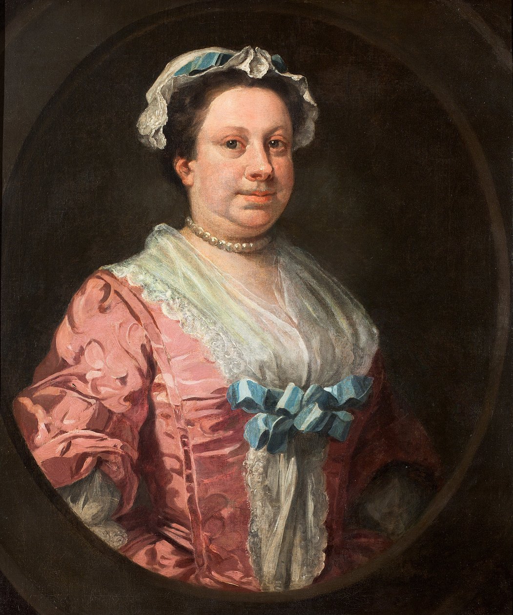 A művésznő nővér portréja, Anne Hogarth (1701-1771) vagy Hölgy a Rózsa Taftában alkotó: William Hogarth
