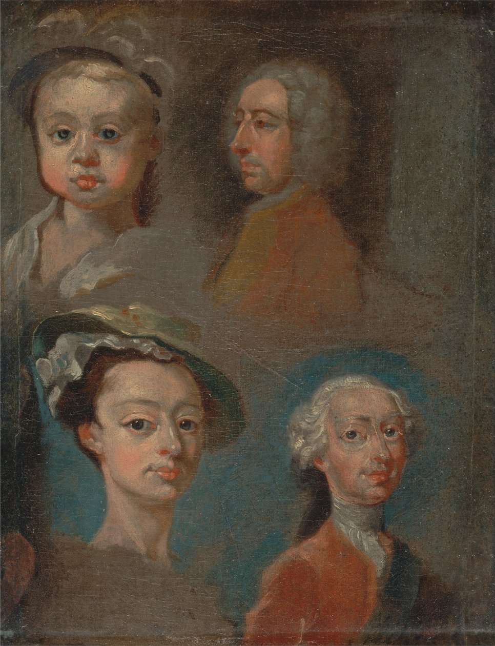 A fejek tanulmányai alkotó: William Hogarth