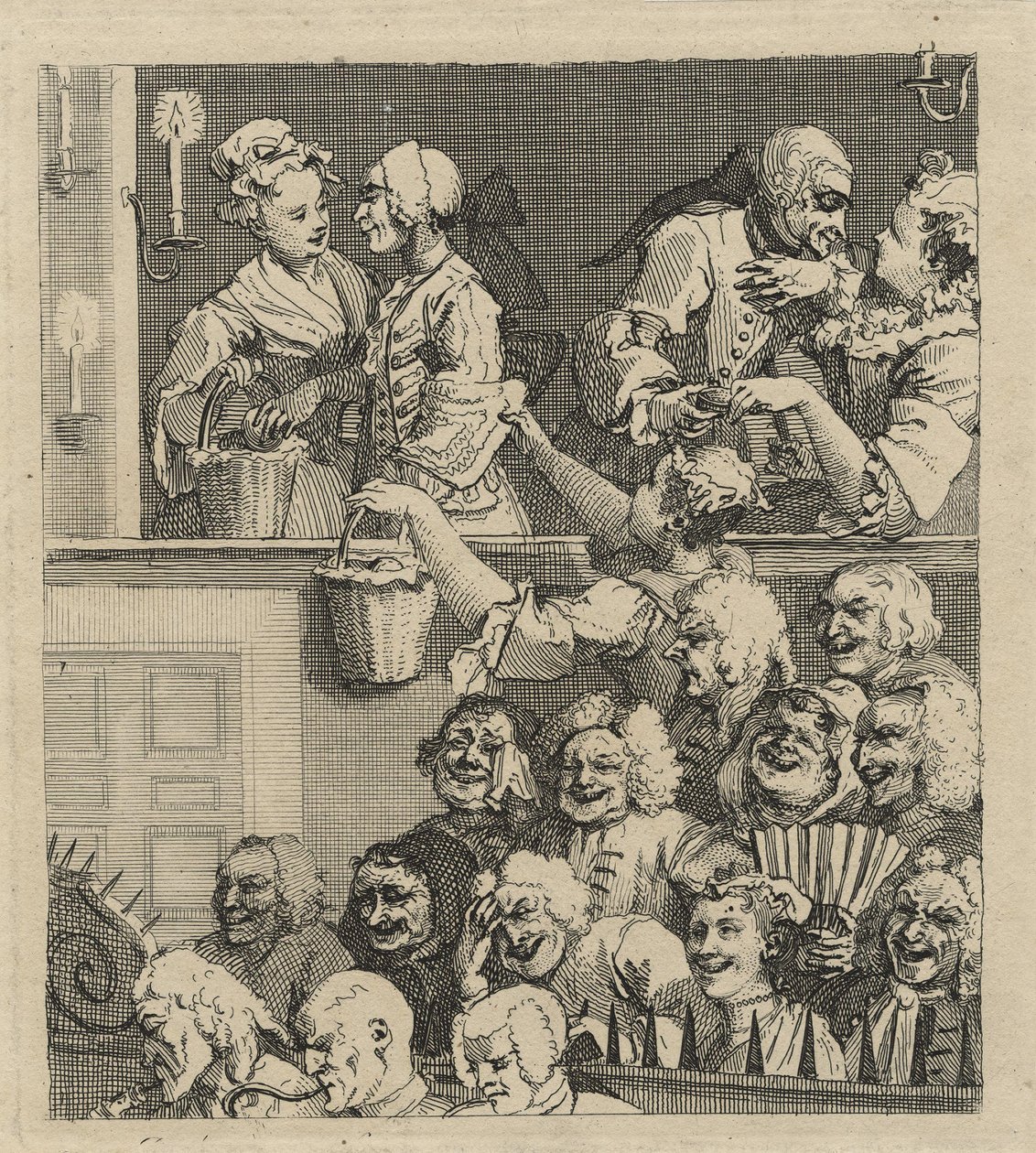 A nevető közönség (vagy örömteli közönség) alkotó: William Hogarth