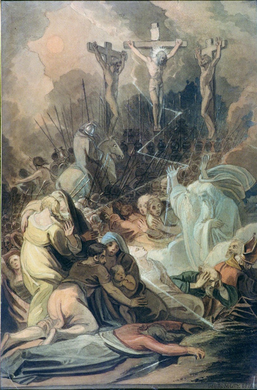 A keresztre feszítés (akvarell) alkotó: William I Bromley