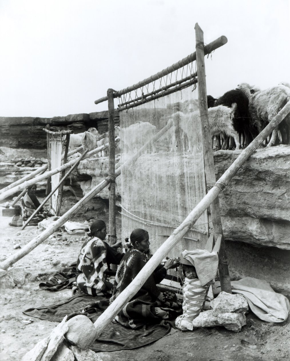 Navajo szövők, 1914 körül alkotó: William Carpenter