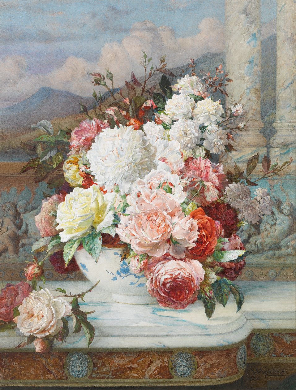 Rózsák a márványpárkányon, 1894 alkotó: William Jabez Muckley