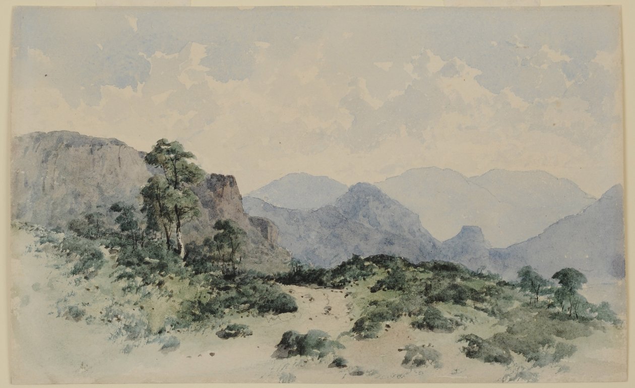 Lake District Fells, Borrowdale, 1840-58 (wc papíron) alkotó: William James Blacklock