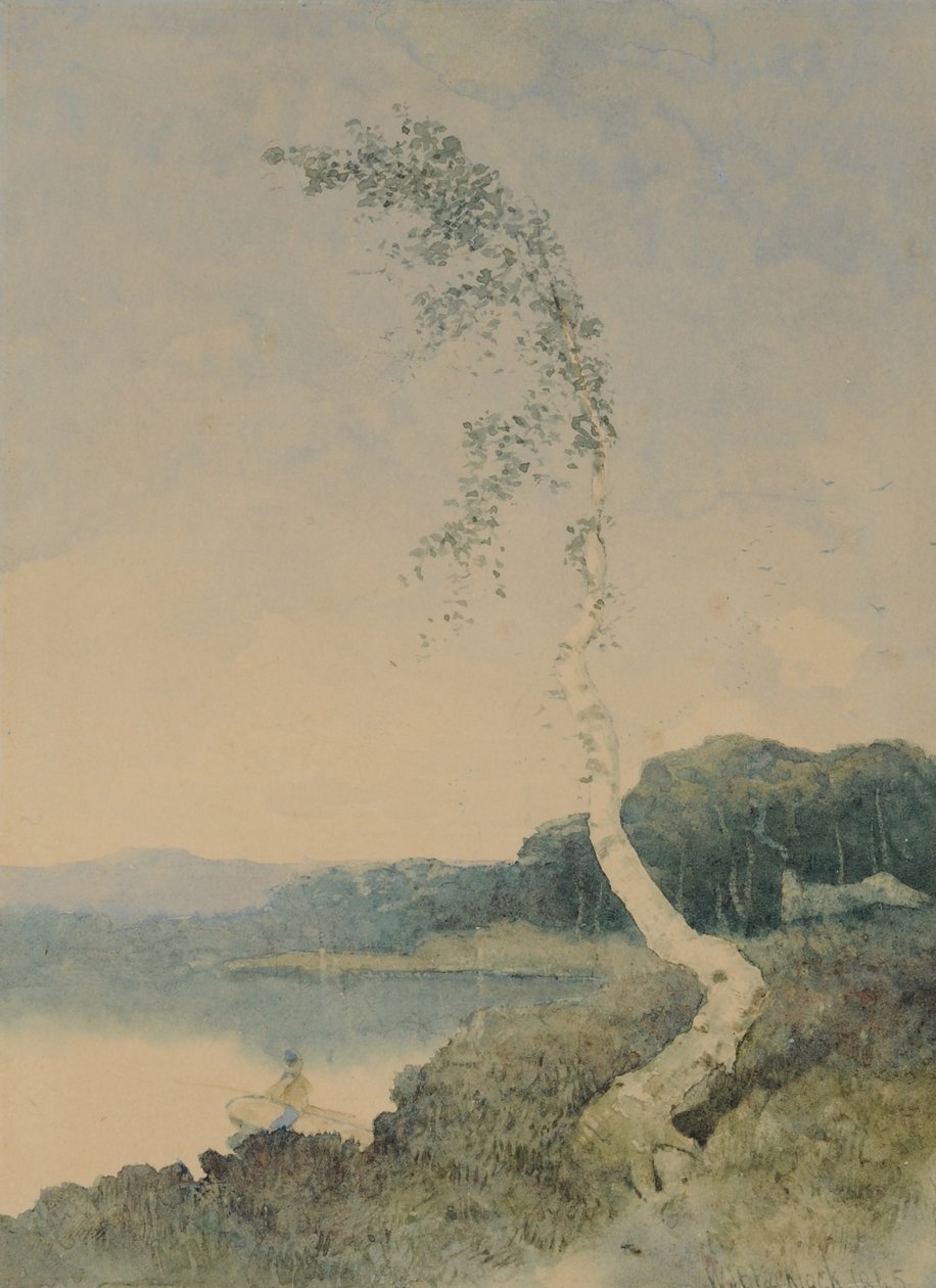 Ezüst nyír egy tó mellett, 1845 (wc papíron) alkotó: William James Blacklock