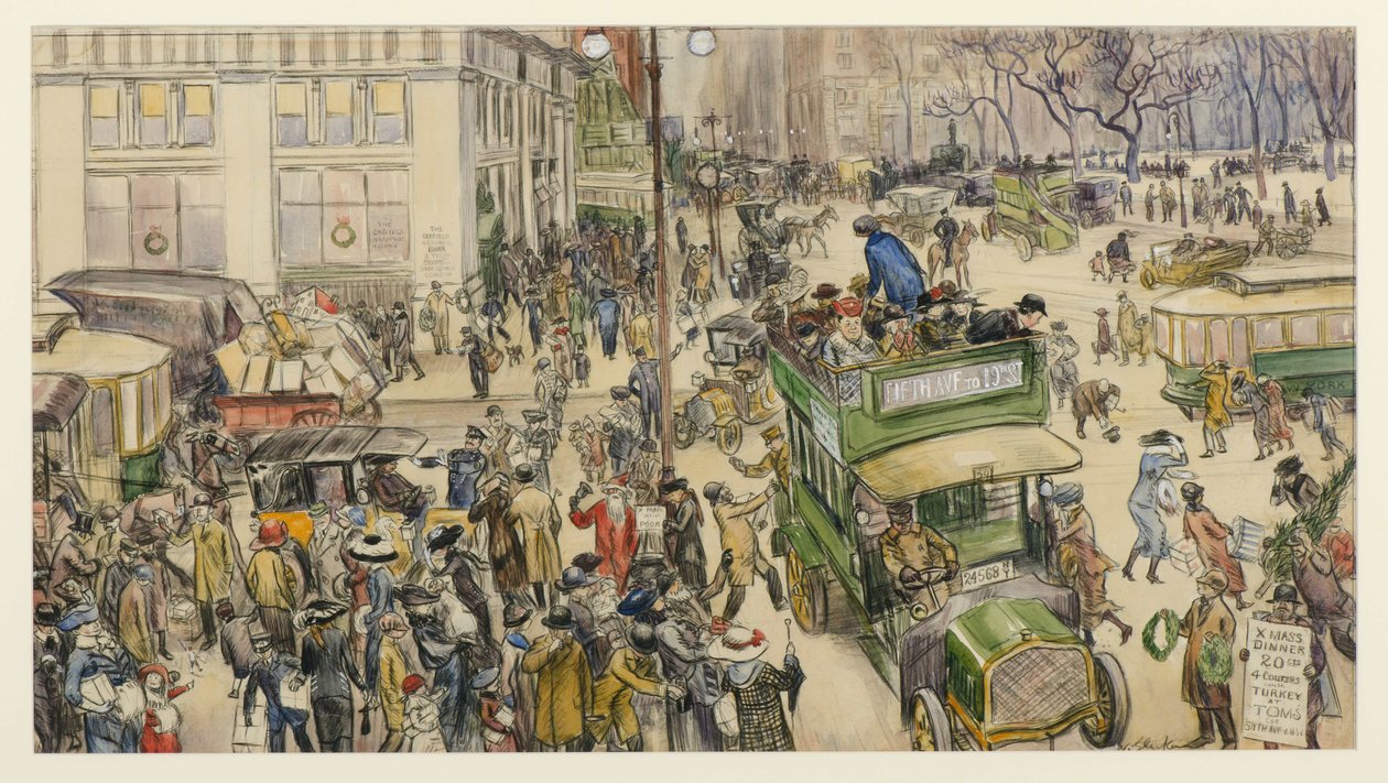 Karácsonyi vásárlók, Madison Square alkotó: William James Glackens