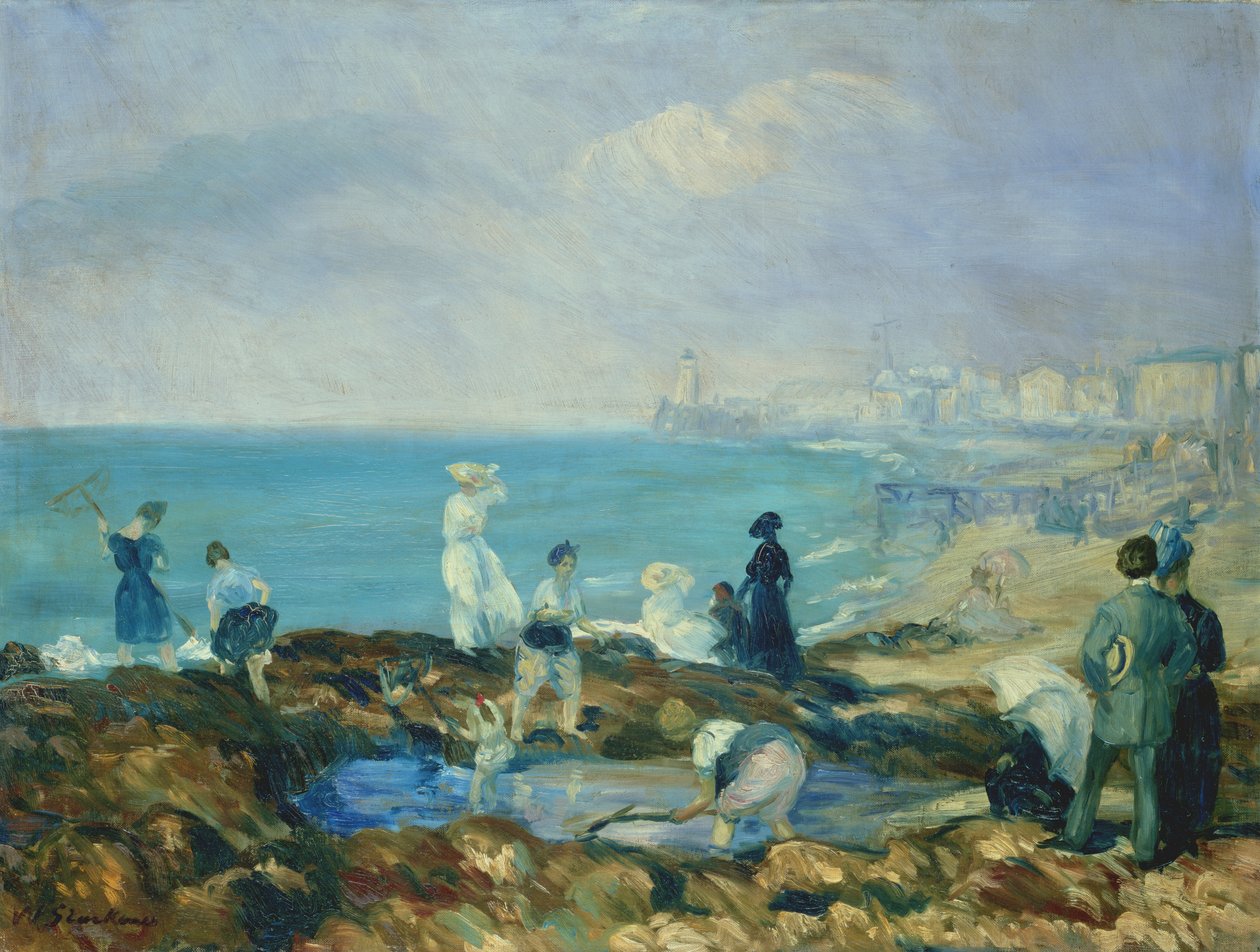 Alakok a parton Dieppe-ben alkotó: William James Glackens