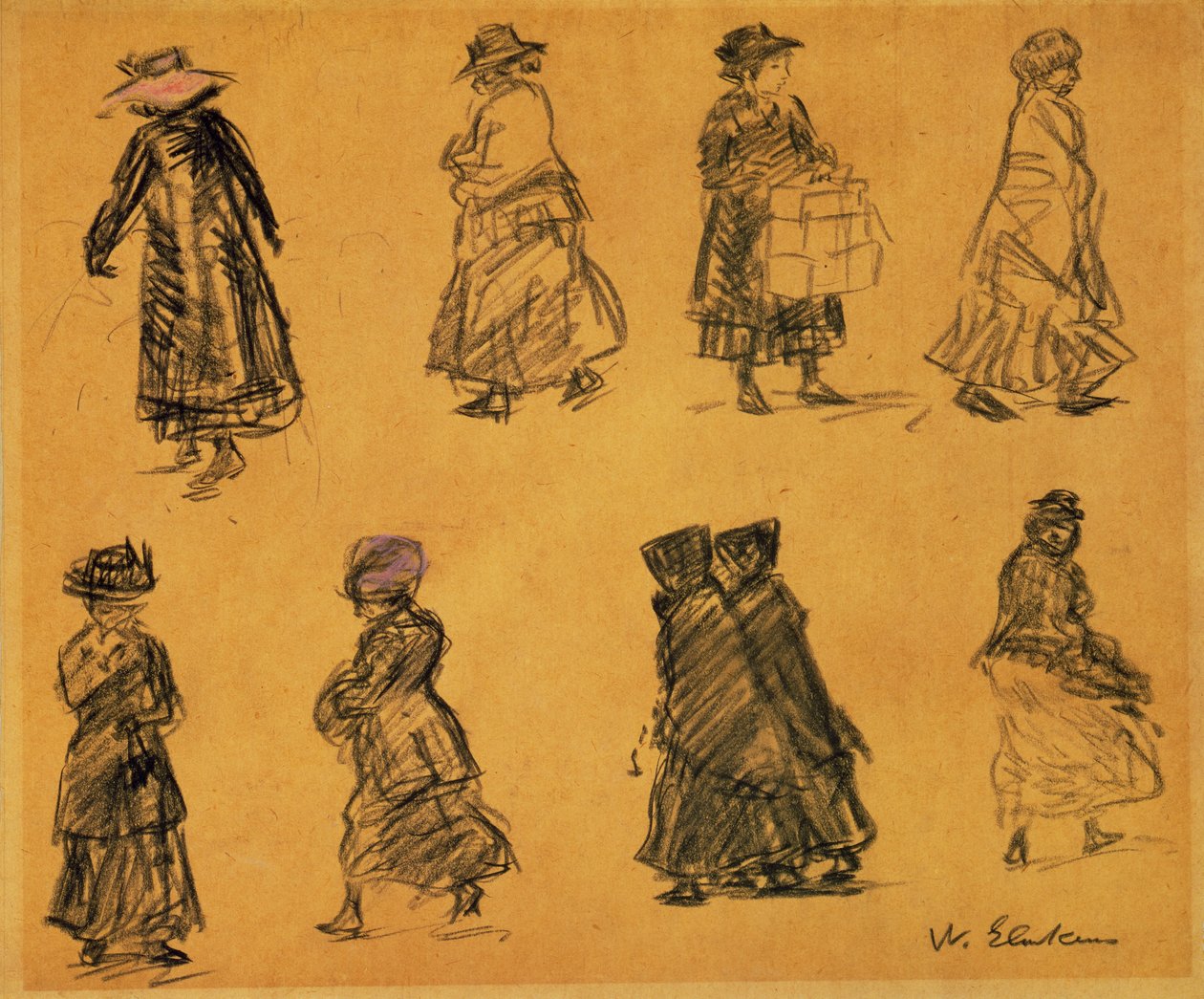 Két sor különálló figura alkotó: William James Glackens