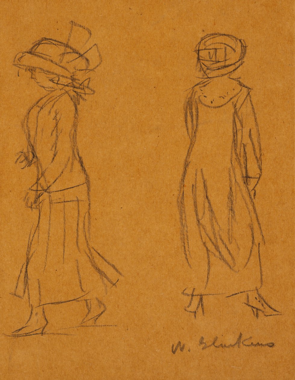 Két nő sétál el egymástól alkotó: William James Glackens